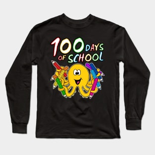 100 Days Of School Octopus Kindergarten 2022 Long Sleeve T-Shirt